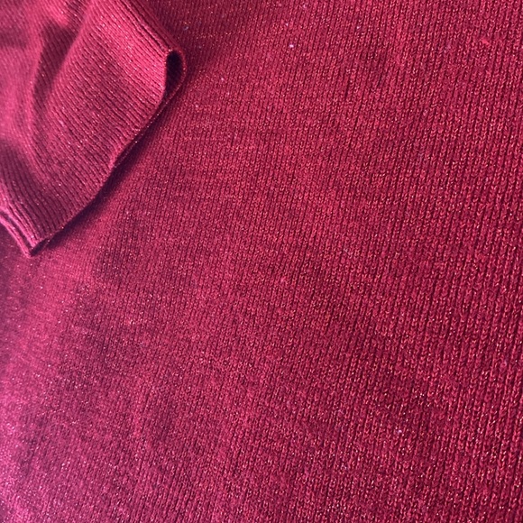 Dark red rhinestone embellished glittery sweater - Picture 6 of 17